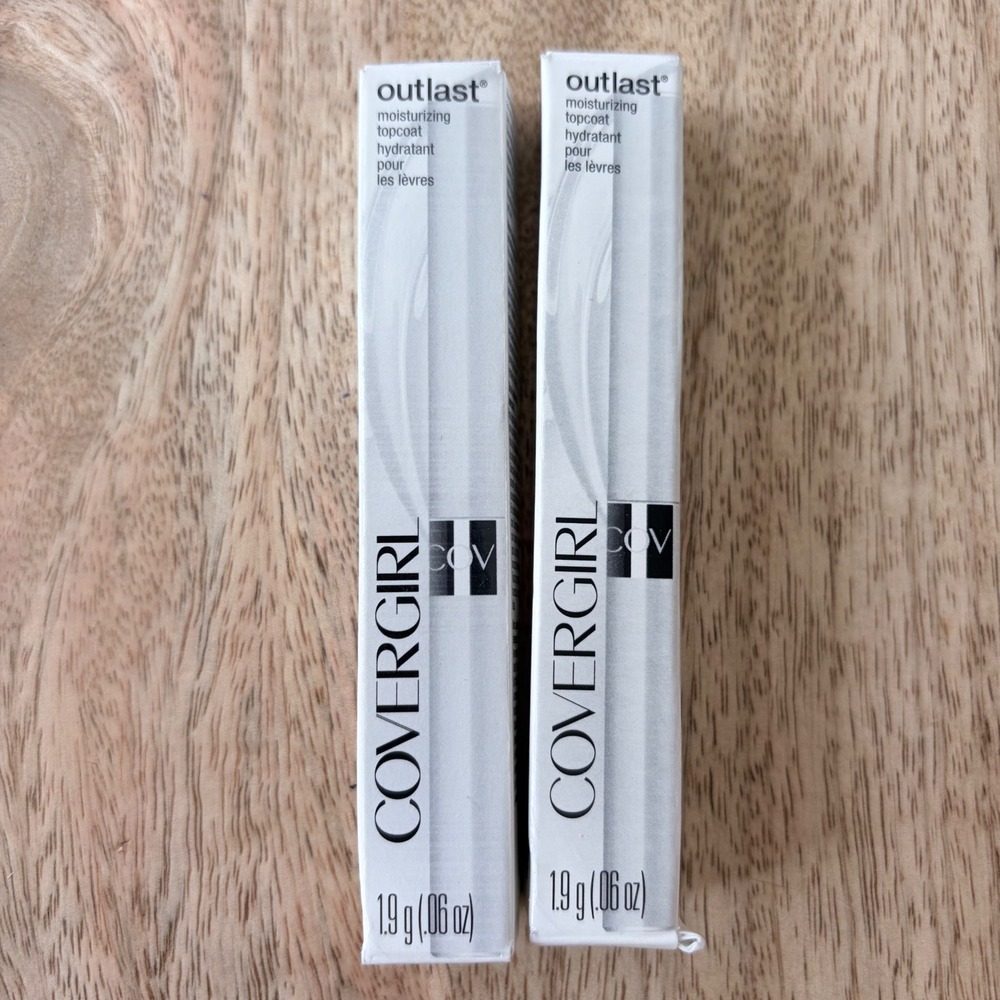 Set of 2 Covergirl Outlast Moisturizing Topcoat Clear Lip Balm 0.06 oz Each